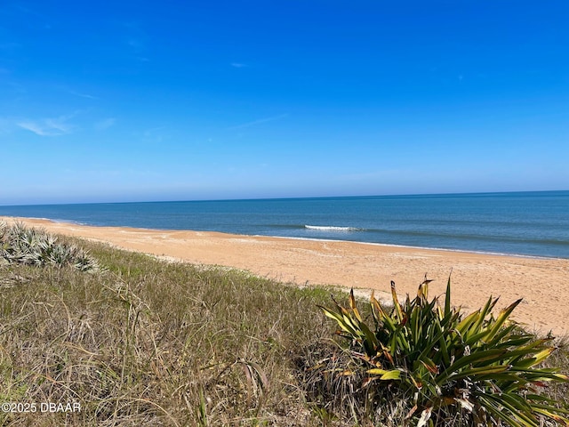 property view of water featuring a beach view