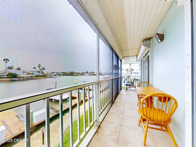 balcony with a water view