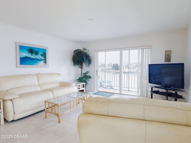 view of tiled living room