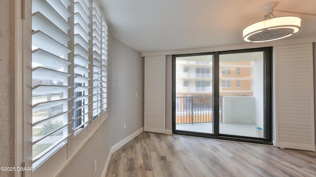 empty room featuring wood-type flooring and a wealth of natural light