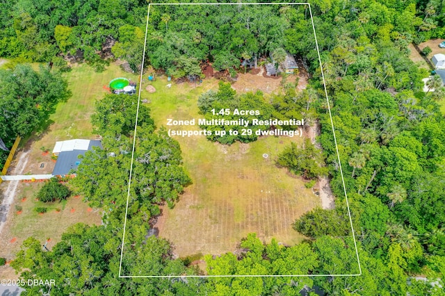 849 Terrace Ave, Daytona Beach, FL 32114 - aerial overview of property's location featuring property parcel outlined