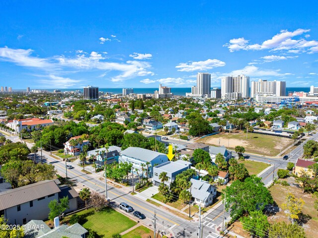 drone / aerial view featuring a view of city