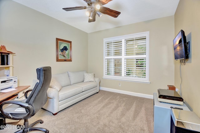 4670 Links Village Dr Unit B102, Ponce Inlet, FL 32127 - carpeted office featuring ceiling fan and baseboards