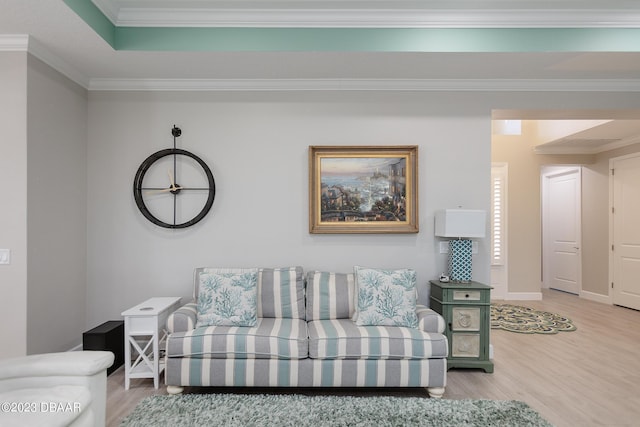 838 Attitude Ave, Daytona Beach, FL 32124 - living area with wood finished floors, crown molding, and baseboards