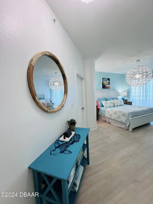 bedroom featuring light hardwood / wood-style flooring