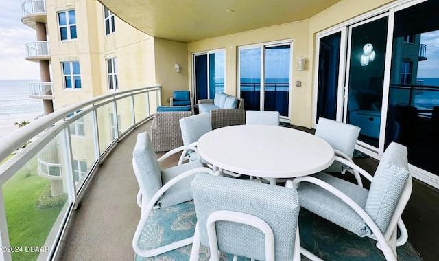 balcony with a water view