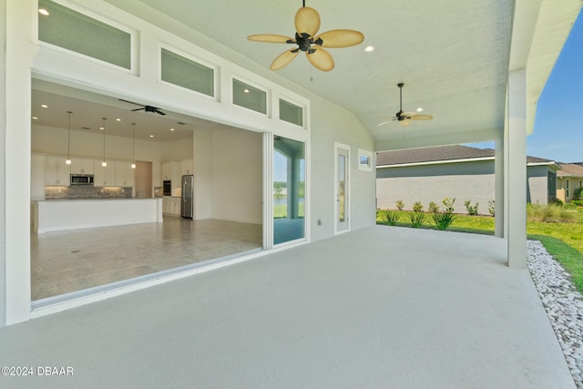 view of patio / terrace with ceiling fan