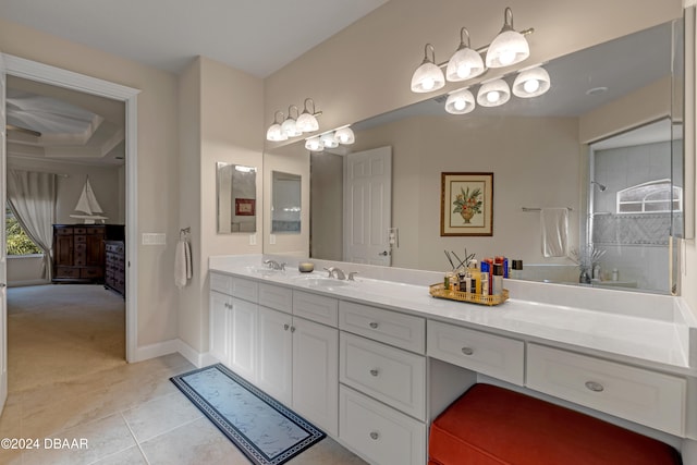 bathroom featuring vanity and tile patterned floors