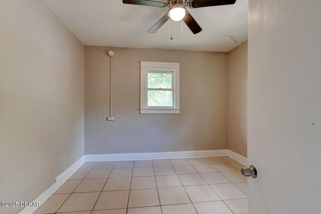634 Aberdeen St, Daytona Beach, FL 32114 - empty room featuring ceiling fan, light tile patterned floors, and baseboards