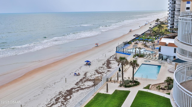 2403 S Atlantic Ave Unit 605, Daytona Beach, FL 32118 - bird's eye view of a pool area and extended coastline