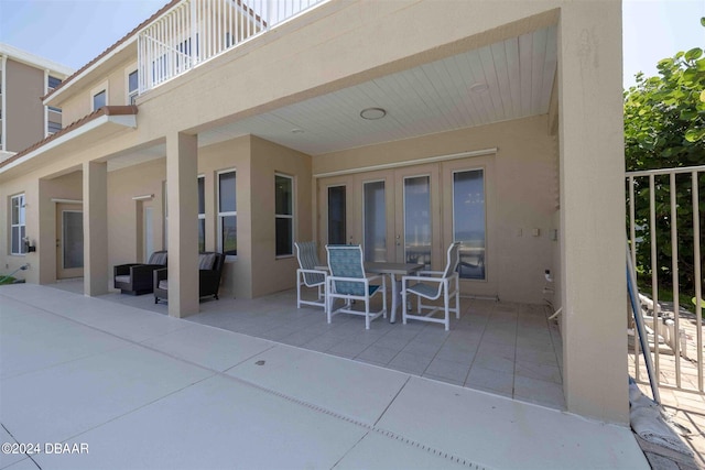 view of patio featuring french doors