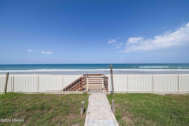 water view featuring a beach view