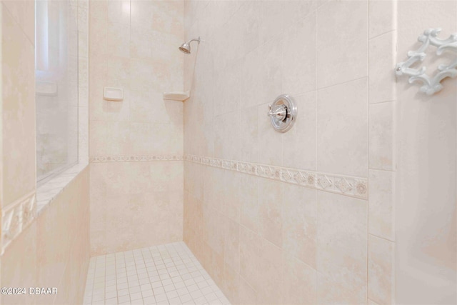 bathroom featuring a tile shower