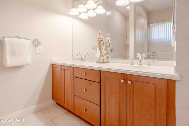 bathroom featuring vanity and tile patterned floors