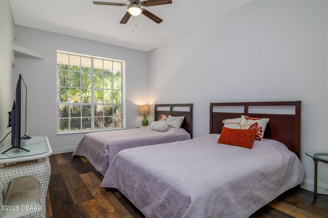 760 Trophy Hunter Trl, New Smyrna Beach, FL 32168 - bedroom featuring wood finished floors, baseboards, and ceiling fan