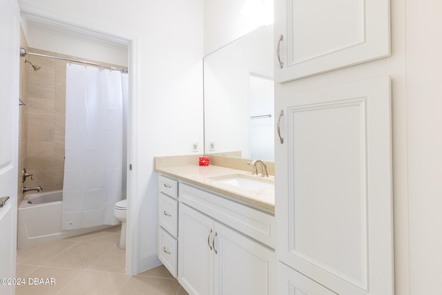 1124 Sea Shell Ct, Daytona Beach, FL 32124 - full bath featuring vanity, toilet, tile patterned floors, and shower / bath combination with curtain