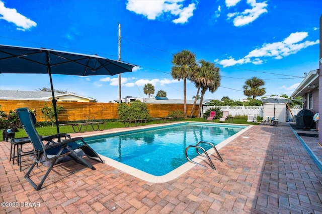 153 University Cir, Ormond Beach, FL 32176 - view of swimming pool with a fenced backyard and a patio area