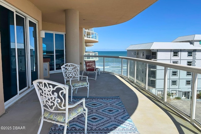 balcony with a water view
