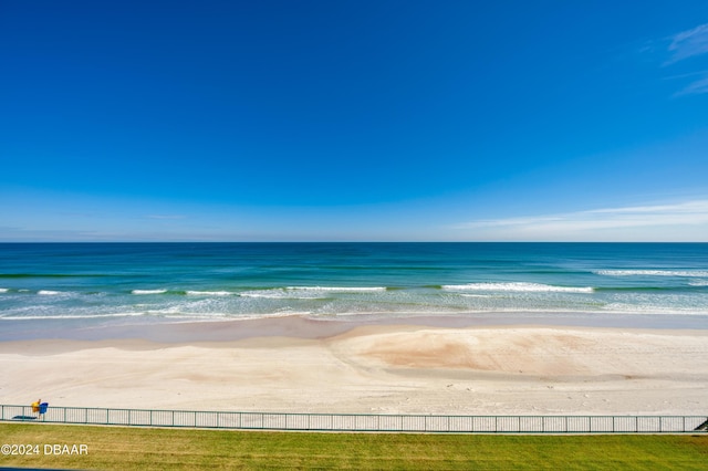 view of water feature featuring a view of the beach