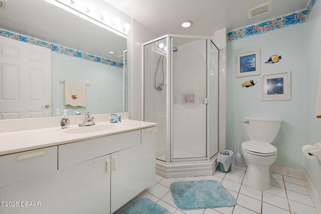 4555 S Atlantic Ave Unit 4310, Ponce Inlet, FL 32127 - full bath with vanity, a shower stall, and tile patterned floors