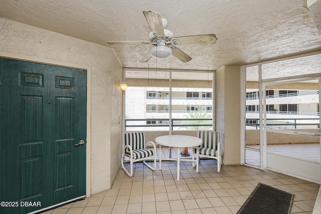 4555 S Atlantic Ave Unit 4310, Ponce Inlet, FL 32127 - sunroom / solarium featuring ceiling fan