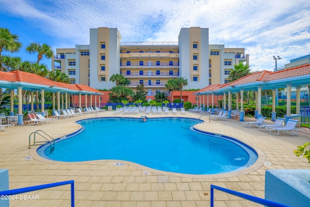 view of pool with a patio area