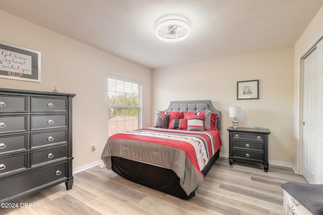 bedroom featuring light hardwood / wood-style flooring