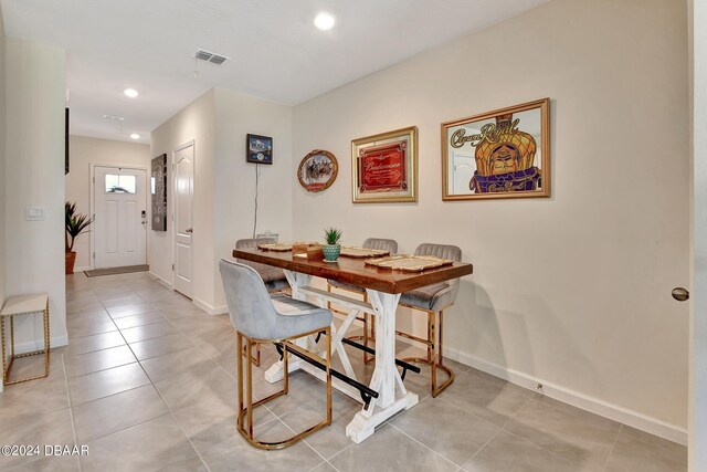 view of tiled dining area