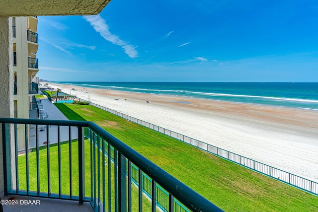 property view of water featuring a view of the beach