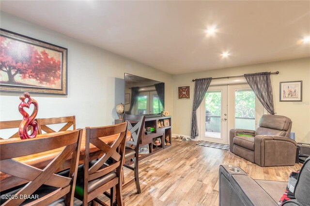 living room featuring light hardwood / wood-style floors