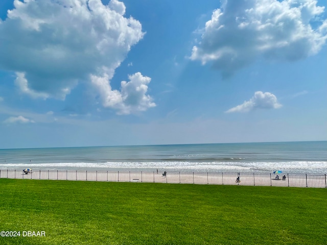 view of water feature featuring a beach view