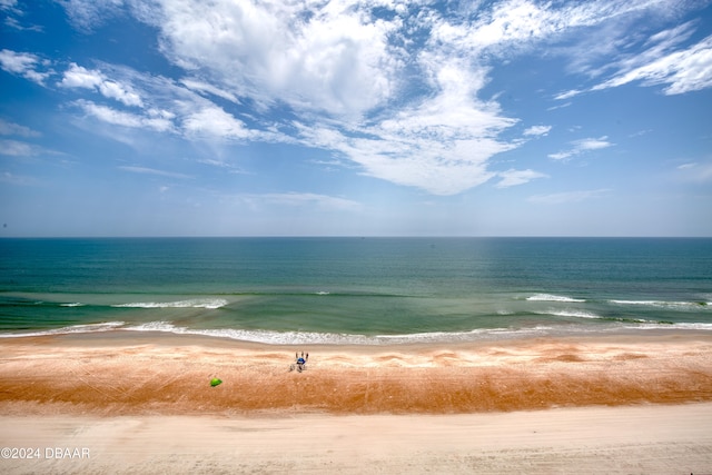 view of water feature with a view of the beach