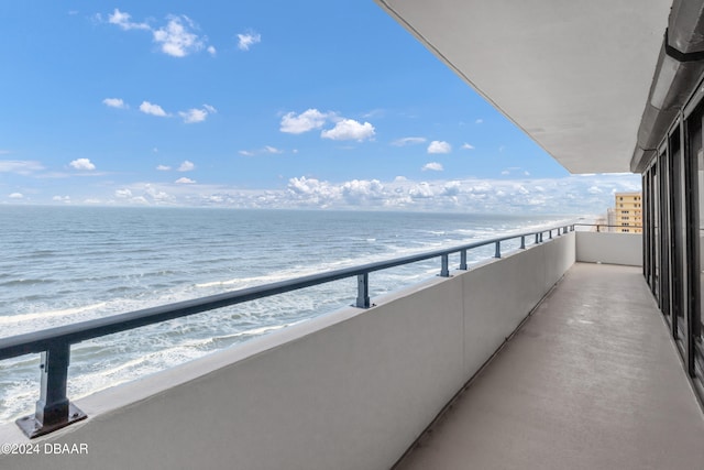 balcony with a water view