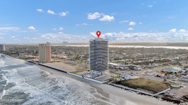 2200 N Atlantic Ave Unit 1602, Daytona Beach, FL 32118 - bird's eye view featuring a view of city, a water view, and a beach view