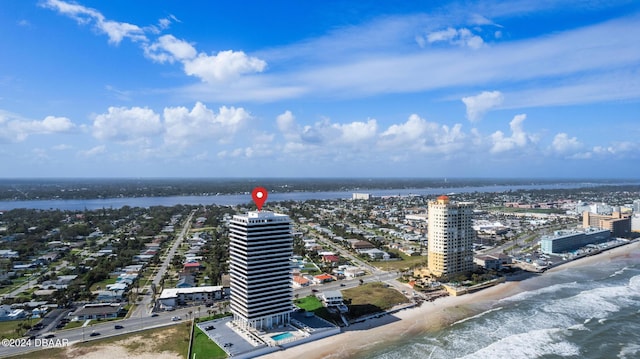 2200 N Atlantic Ave Unit 1602, Daytona Beach, FL 32118 - birds eye view of property with a water view, a view of the beach, and a city view