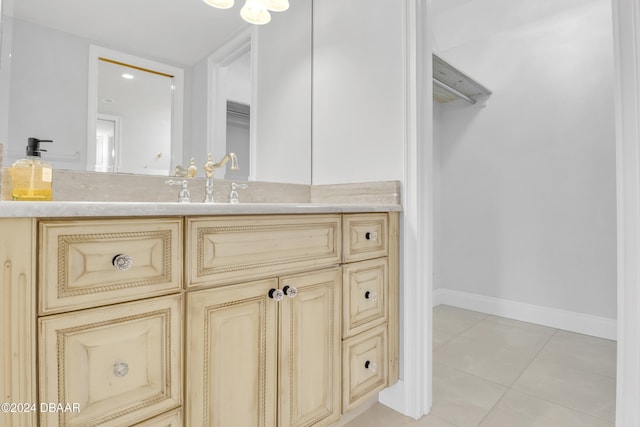 bathroom featuring vanity and tile patterned floors