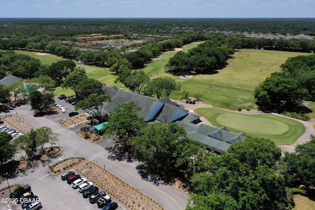 drone / aerial view with golf course view