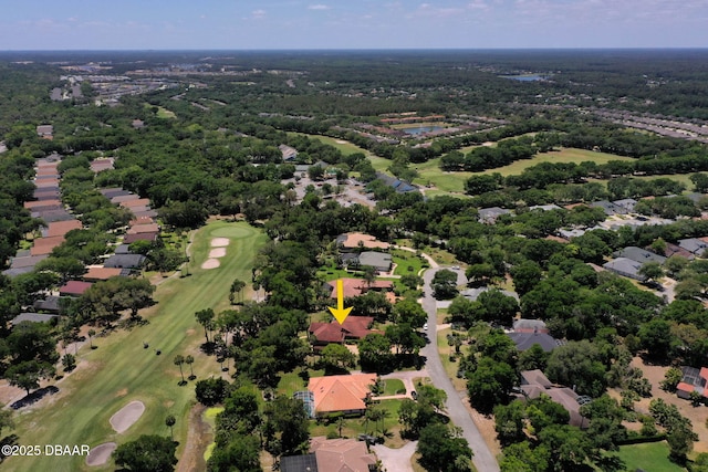 bird's eye view featuring view of golf course and a residential view