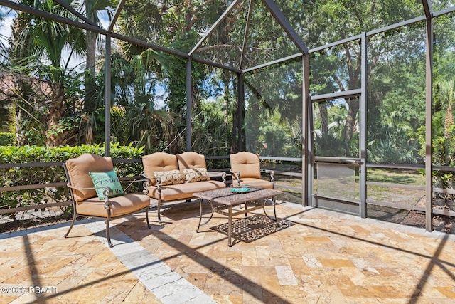 sunroom with outdoor lounge area