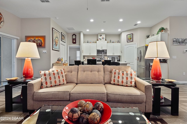 view of tiled living room