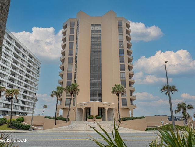 view of building exterior featuring a garage