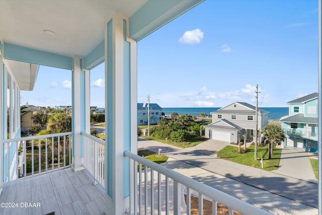 balcony with a water view