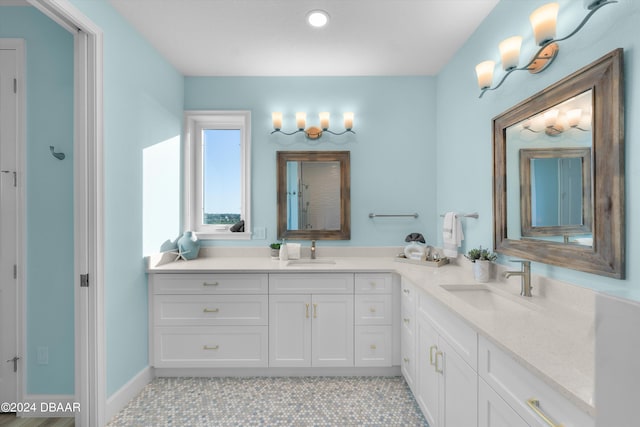 bathroom featuring vanity and tile patterned floors