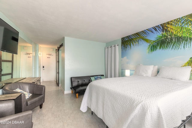 bedroom with light hardwood / wood-style flooring