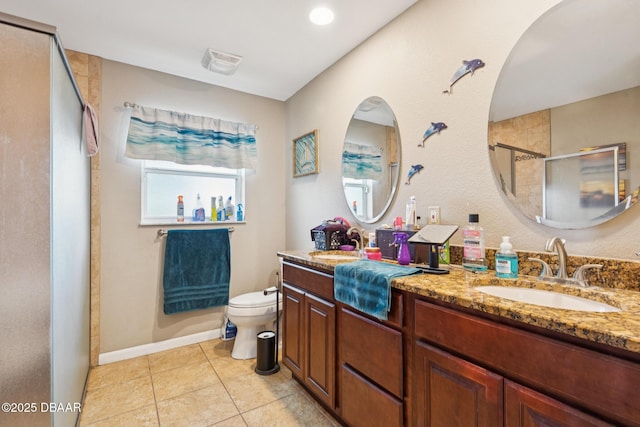 225 Sherwood Ln, Daytona Beach, FL 32117 - full bath featuring double vanity, tile patterned flooring, and a shower