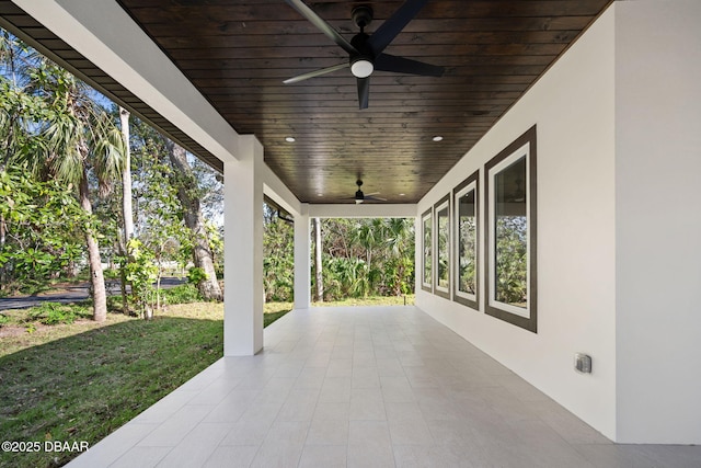 view of patio / terrace with ceiling fan