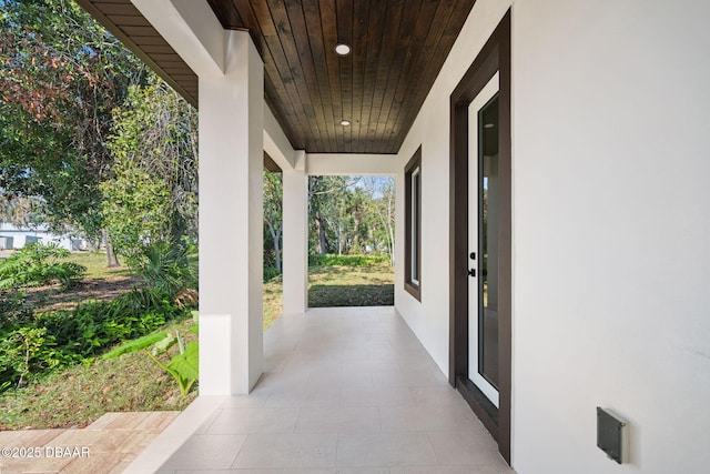 view of patio featuring a porch