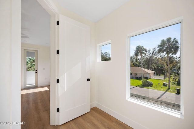 hallway featuring hardwood / wood-style floors