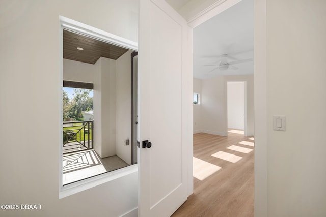 hallway featuring light wood-type flooring