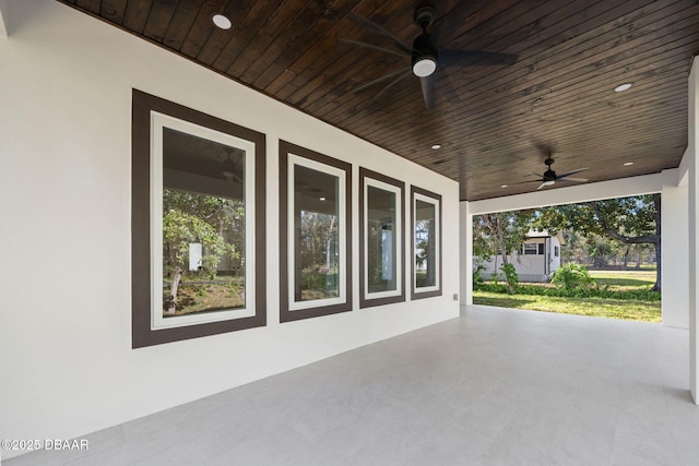 view of patio / terrace featuring ceiling fan